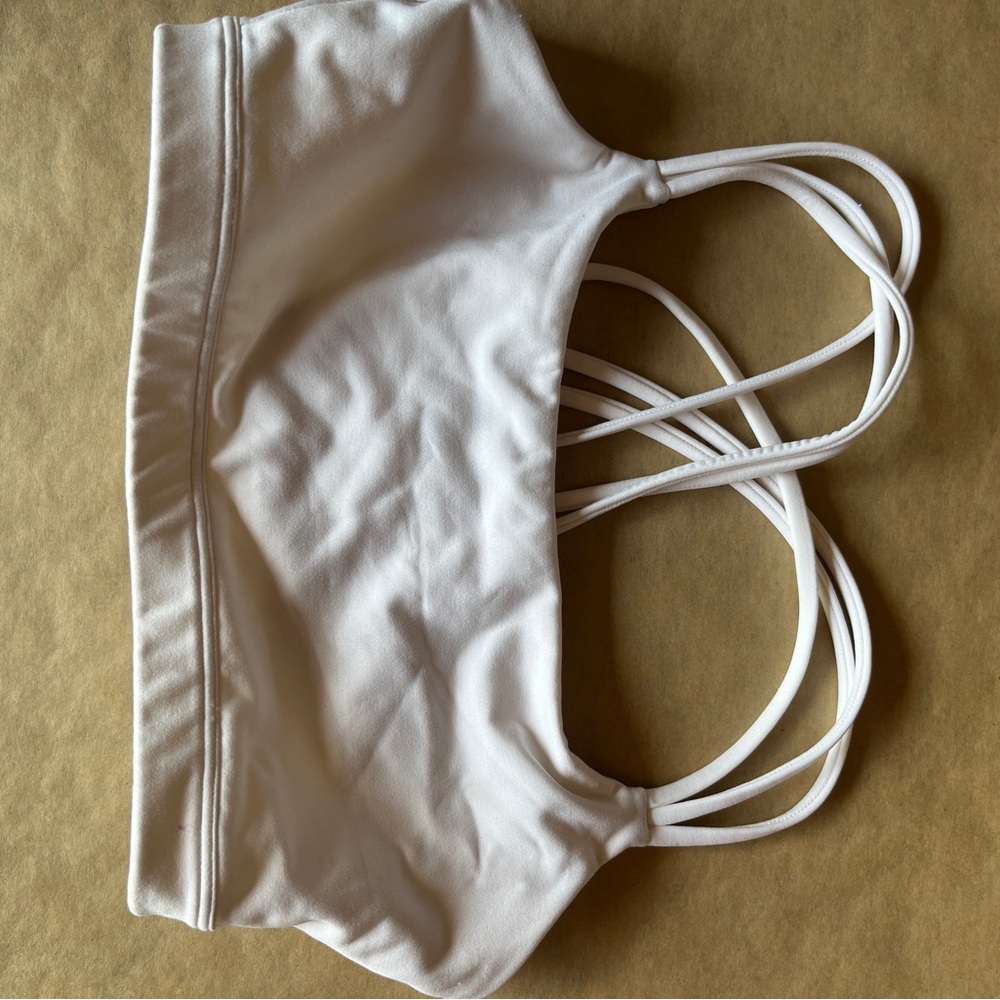 White Strappy Sports Bra